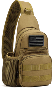 حقيبة ظهر تكتيكية بحمالة عسكرية من MOLLE بحزام كتف للصدر مع حامل زجاجة ماء # B026